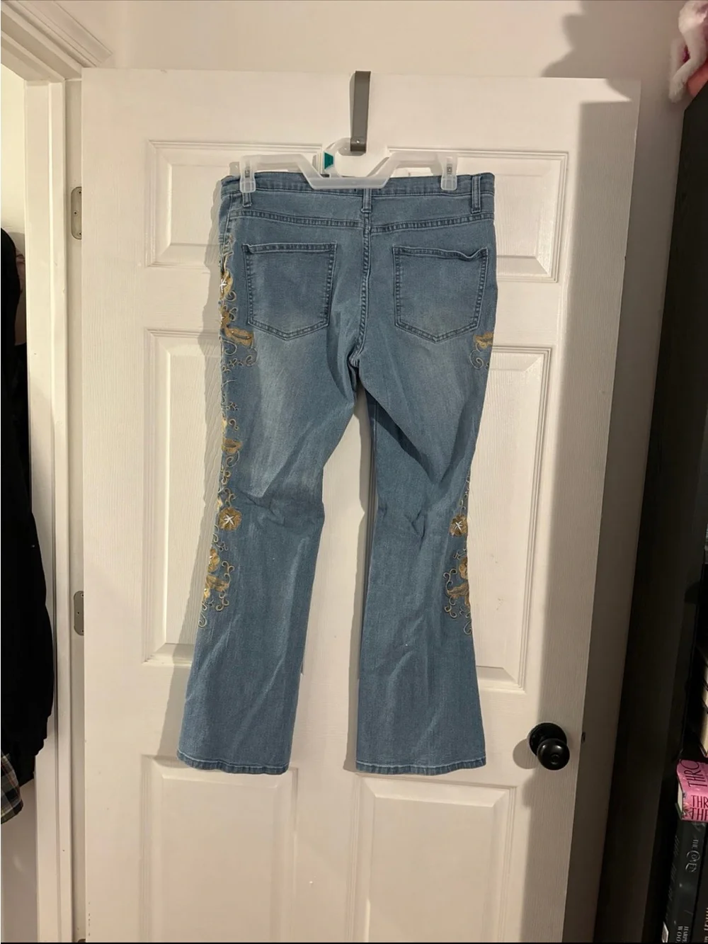 VENUS Light Blue Jeans with Gold Floral Embroidery - Picture 2 of 8